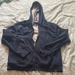 Men's Dark Blue Zip-Up Hoodie